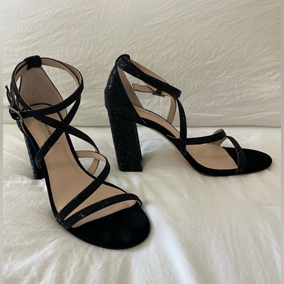 Antonio Melani Hazlyn Satin Rhinestone Embellished Strappy Dress Sandals - Picture 3 of 7